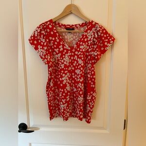 Banana Republic Orange Floral Blouse
